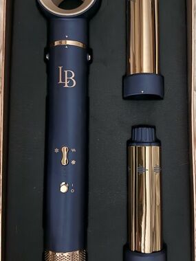 Navy and Gold Hair Styling Set – Sleek Navy Hair Tool with Gold Accents